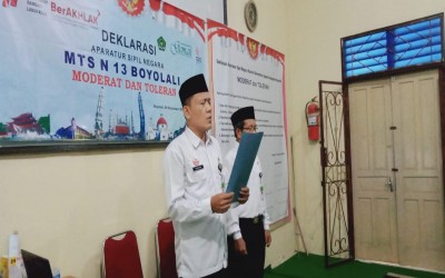 Deklarasi Moderat dan Toleran MTsN 13 Boyolali