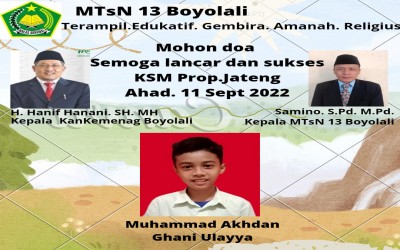 KSM Juara 2 Matematika Terintegrasi Tk. Kab. Boyolali